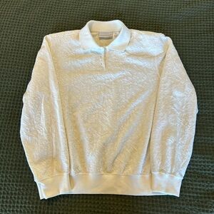 Vintage Cream Textured Polo Shirt